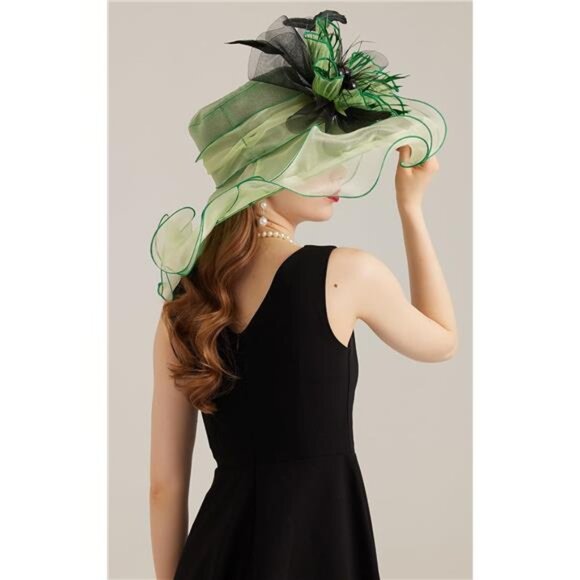 Women's Kentucky Derby Church Dress Hat 03-light Green - Picture 7 of 7